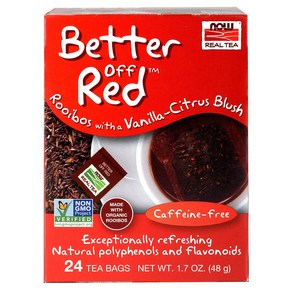 Now Foodsbette Off Red Tea 24 Bags 나우 푸드베터 오프 레드티 24봉, 1개, 136.08g