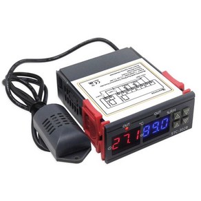 디지털 온도 조절 습도 컨트롤러 조절기 STC 3028 AC 110V 220V DC 12V 습도계 인큐베이터, 110-220V AC, 100mm, 1개