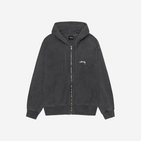 Stussy 스투시 피그먼트 다이드 스무스 스탁 집 후드 블랙