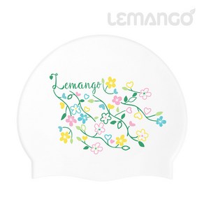 르망고 수영모자(02) LGNSC61002172 와일드 로즈(Wild ose/White) 실리콘 수모 수영캡, 화이트