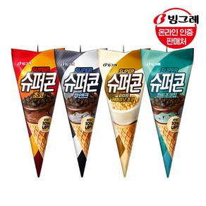 빙그레 슈퍼콘 24개 세트 / 아이스크림, 슈퍼콘 초코 8개+쿠앤크 8개+민트초코 8개, 150ml