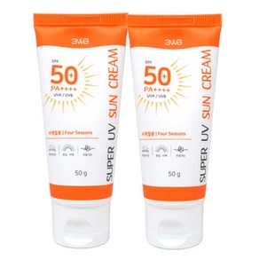 예쁜얼굴 슈퍼 UV 썬크림 SPF 50+ PA++++ 자외선차단 미백 톤업 주름개선 선크림, 2개, 50g