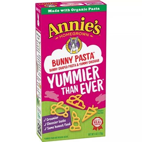 [미국 직배송]애니스 토끼모양 파스타 & 체다 170g Annie's Homegown Bunny Pasta with Yummy Cheese Mix, 1개