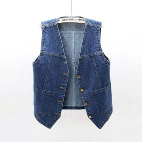 데님 베스트 여 쇼트 루즈핏 민소매 아우터 나시 denim vest