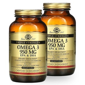 솔가 오메가 3 EPA DHA 트리플 스트렝스 950MG Softgels 100정 2개