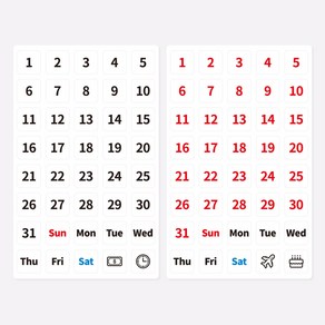마그피아 일자 고무자석 1개 달력 날짜자석 숫자자석 요일, 블랙