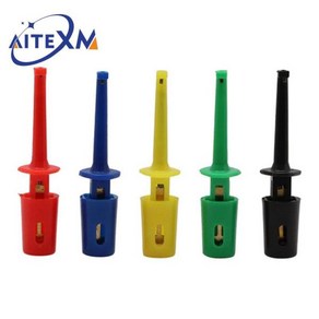 미니 단일 테스트 후크 클립 프로브 전자 IC 그래버 대형 라운드 악어 5 개 10, [07] 5 Colos X 2PCS