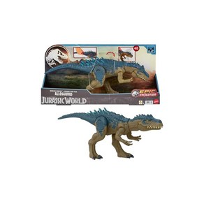 마텔 쥬라기 월드 JURASSIC WORLD 배틀 액션! 짖는 알로사우루스 공룡 장난감 전체 길이 약 44.1cm 4세 HRX50, 1개