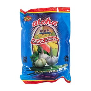 인도네시아 Aloha 끄루뿍 바왕 컬러 마늘 크래커 225g 간식 / KRUPUK BAWANG color