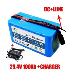 24V배터리 2024 18650 리튬 팩 및 2A 충전기 100000mAh 100Ah 7s3p 신제품, 1개, 1개입