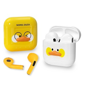 티버디 오픈형 블루투스 이어폰 NOMO DUCK 캐릭터 귀안아픈 무선 이어폰, 스노우화이트