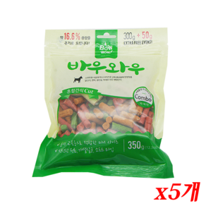 바우와우 혼합간식 커트 350g x 5개 국내산간식, 1팩