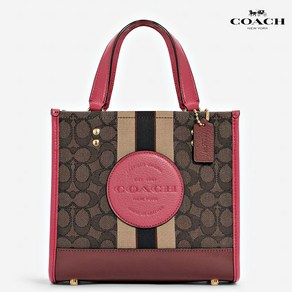 코치 뎀시 자카드 토트 22 시그니처 스트라이프 패치 C7083 Dempsey Tote 22 Signature Jacquard Stripe Coach Patch