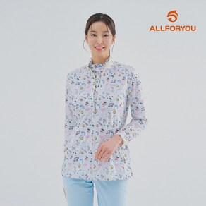 [올포유] [모델착장] 여성 파크골프 패턴 점퍼 AWJUM3461-100