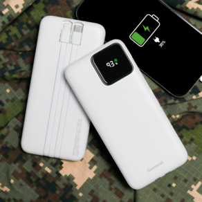 군대 아이폰 갤럭시 호환 고속충전 일체형 보조배터리 군인 부대 반입가능(10 000mAh) - 군몰