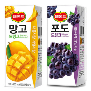 델몬트 포도190ml 24팩+망고 190ml 24팩 세트, 190ml, 48개