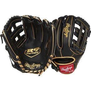 Rawlings  R9 야구 글러브  29.2cm(11.5인치)  프로 I 웹  오른손 투구  200 패턴, Right Hand Thow, Po H-Web  Black / Gold, 1개