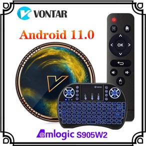 VONTAR 안드로이드 110 TV 박스 스마트 4K 미디어 플레이어 안드로이드 11 AV1 듀얼 와이파이 2G 16G 셋톱 박스 Amlogic S905W2 4GB RAM 64GB