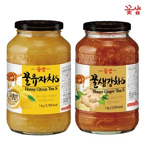 꽃샘 꿀유자차S 1kg + 꿀생강차S 1kg, 1개