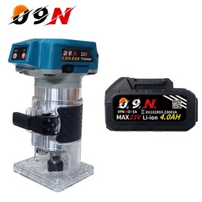 공구엔 18V 무선 충전 트리머 라우터 09NTRM-22000 6mm 6.35mm 생크 트리머기계 목공 홈파기기계