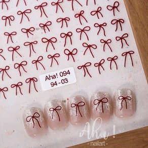 와이어 리본 네일스티커 S-48, S-48 C 레드(Aha! 094-03), 1개