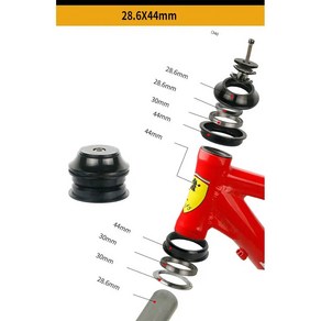 고정 기어 자전거 MTB 베어링 세트 자전거 스티어링 칼럼 볼 34mm 44mm 도로 안정 내마모성 알루미늄 합금 쉬운 설치, [02] 44mm, 1개
