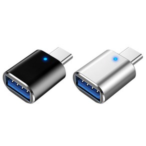 믹스MICS 1+1 메탈 알루미늄 USB-A to USB C타입 USB 3.0 5Gbps Type-C 변환젠더 2P, 블랙1+1, 2개