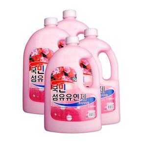 국민세제 국민 섬유 유연제 후리지아향 경제적 향기, 4개, 2.5L