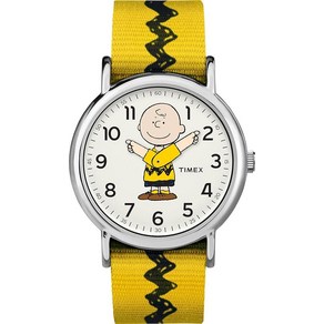 Timex 유니 성인용 아날로그 클래식 쿼츠 시계 나일론 스트랩 포함 스누피