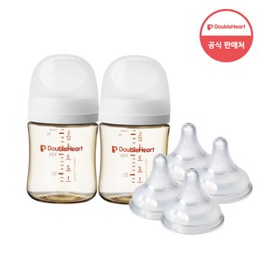 더블하트 모유실감 3세대 PPSU 베이직 트윈팩 160ml+젖꼭지(4입), 제뉴인화이트 160ml 트윈팩, 3세대 젖꼭지SS (4입), 1개