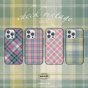 VINTAGE CHECK 카드 수납 도어범퍼 케이스 아이폰 16 15 14 13 12 갤럭시 s25 M23 A23 A24 A34 A25