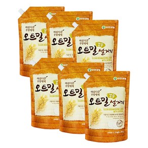 유한양행 아름다운 주방세제 오트밀깔끔설거지 리필 1.2kg X6, 1200ml, 6개