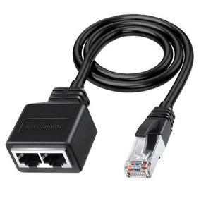 LAN 이더넷 어댑터 케이블 RJ45 수-2 암 스플리터 1-2 네트워크, 1개