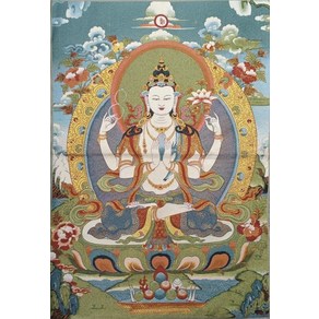 종합탱화 소장 네팔 네팔의 전통적인 티벳 불교 불상 Thangka 큰 크기 실크 브로케이드 그림 p02, 없음, 19.24x36 - A19