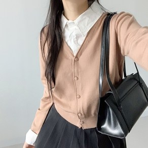 [일체형] 데이지클로젯 젤라 셔츠 배색 레이어드 가디건 티셔츠 / 봄 가을 간절기 심플 베이직 단정한 기본템 직장인 출근룩 대학생 개강룩 스쿨룩 하이틴 여성 여자 부드러운 데일리룩