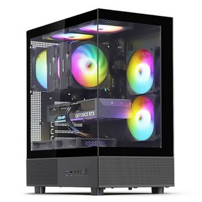[dakFlash] DB330X RGB 강화유리 [미들타워] [블랙], 1개