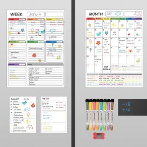 냉장고 자석보드 12종 택1 월간 주간 스케쥴보드 메모보드 화이트보드 칠판보드, 01_월간베이직
