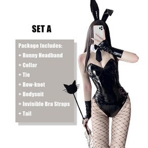 할로윈 코스프레 바니걸 bunny gil costume cosplay women pu 가죽 원피스 바디 슈트 mai sakuajima 토끼 정장 kawaii 귀 애니메이션