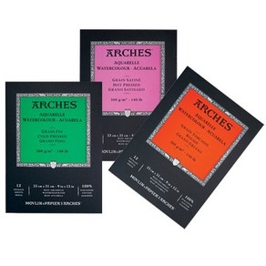 [아르쉬] 뉴아르쉬 1면제본 수채화지 수채패드 스케치북 패드 300g 12매 23x31cm 황목 중목 세목 [옵션선택], 중목 WI1795092