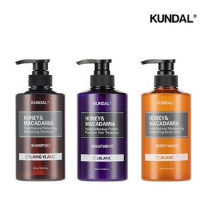 쿤달 네이처샴푸500ml+트리트먼트500ml+바디워시500ml 베이비파우더향