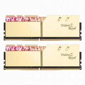 지스킬 DDR4 8GB TRIDENT Z ROYAL 램 데스크탑용 GOLD PC4-28800 CL18 2p, 2개