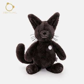 Jellycat 회색 새끼 고양이 애착 인형 수면 31cm 애착인형 수면인형 귀여운 JELLYCAT 동물, 1개, 검정 고양이 인형