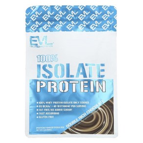 EVLUTIONNUTRITION 아이솔레이트 프로틴 파우더 드링크 믹스 더블 리치 초콜릿 맛, 454g, 1개