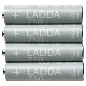 충전건전지/충건전지/충전기/이케아 충전 건전지/이케아 LADDA 라다 충전지 HR03 AAA 1.2V 750mAh / 4개 한세트, 1세트, 4개입