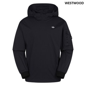 웨스트우드 WESTWOOD 남성 캐주얼하고 신축성 좋은 네오 와플 후드 티셔츠 WO1MNTR473