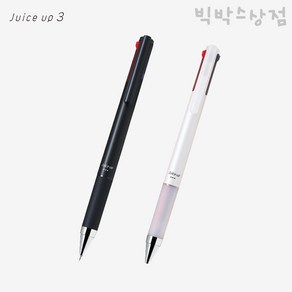 파이롯트 쥬스업 3색 볼펜 0.4 볼펜 1p 멀티펜 노크식볼펜 젤잉크펜 JUICE UP 중성펜 PILOT 단색 흑청적 필기 메모 사무용, 화이트