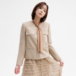 베스띠벨리 23F/W 홉색 울 혼방 노카라 자켓 BHJ2102BE