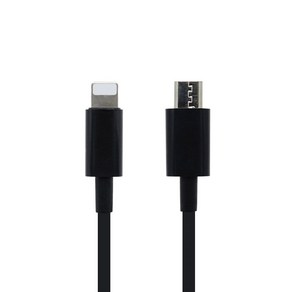 아이폰젠더 호환 USB C 5핀 8핀 이어폰 젠더 Coms iOS 8Pin (8P MMico 5P M) 15cm Black