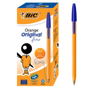 Bic Orange Ballpen 빅오렌지볼펜 유성 오렌지볼펜 0.7mm 12자루 빅볼펜