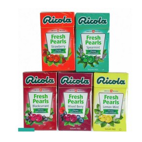 Ricola Fesh Peals 스위스 허브캔디 리콜라 캔디 25g 5종, 블랙 커런트, 1개